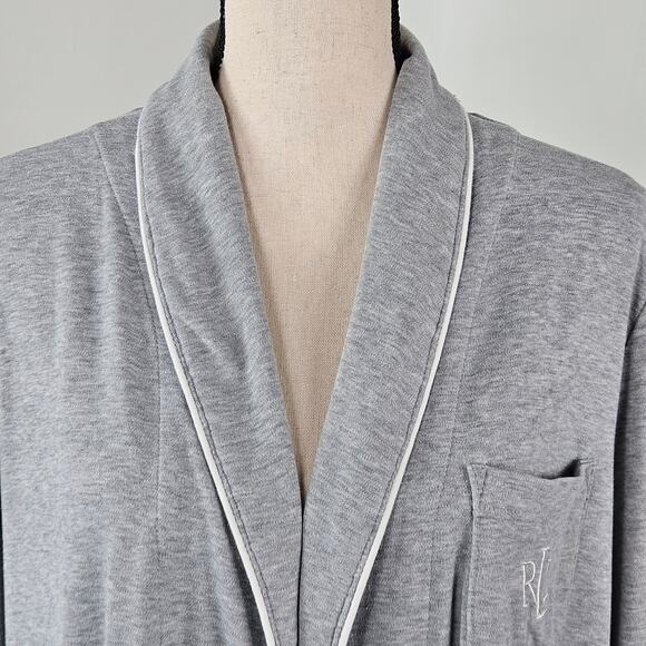 Lauren Ralph Lauren Gray Bath Lounge Robe | Women's Large | MISSING BELT - Picture 13 of 14